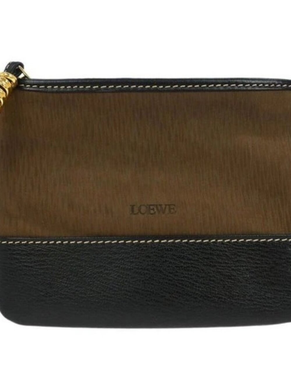 Loewe Brown Leather Velasquez Pouch Clutch Bag 145332
